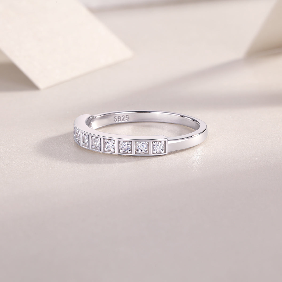 1Diamond Ring Luxury Fashion Set Moissanite Silver Ring Prohibit Tk Sales - 5 - CJ