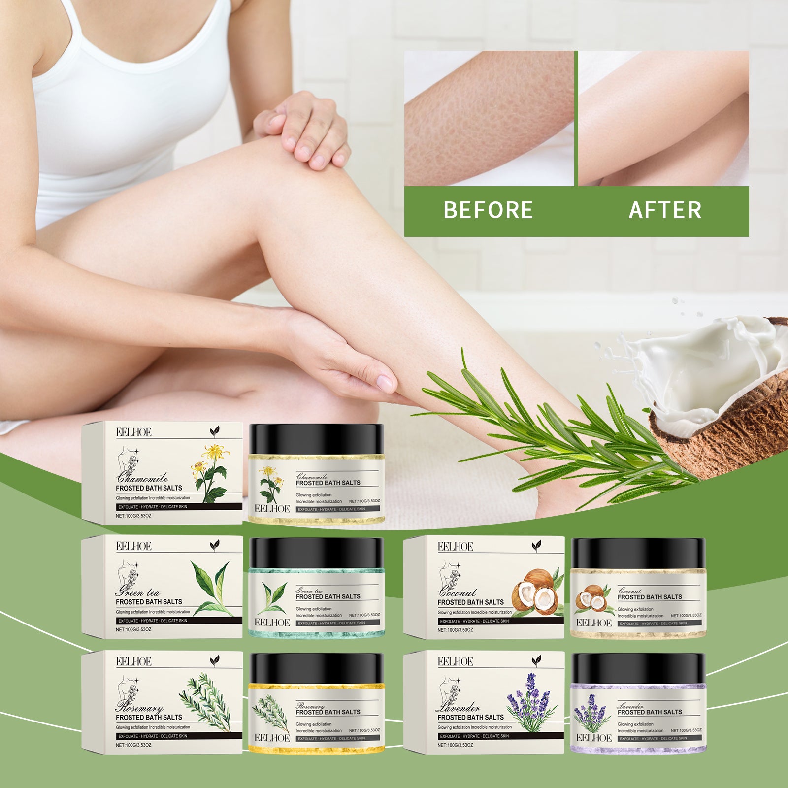 EELHOE Exfoliating Bath Salts Cleanse The Body, Nourish And Soothe Soft Skin, Moisturize And Smooth Bath Salts - 5 - CJ