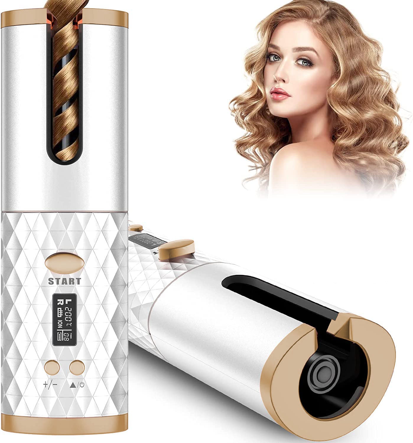 Portable Automatic Hair Curler, Ceramic Rotating Wireless Auto Curling Iron Wand, Portable USB Rechargeable Spin Curler For Hair Styling - 5 - CJ