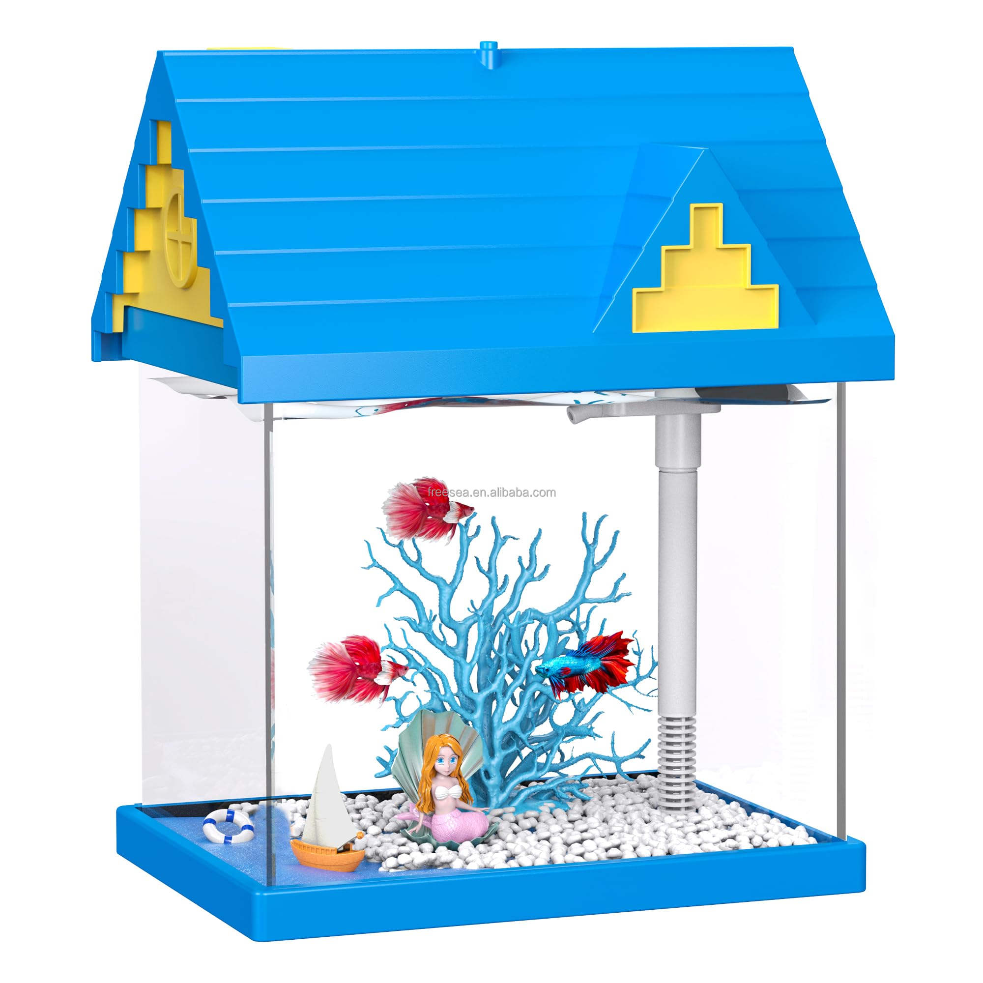 FREESEA 2 - gallon Acrylic Fresh - keeping Fish Tank, Equipped With Filtration And Lighting, Suitable For Shrimp, Jellyfish, And Goldfish, Ideal For Children's Bedrooms. - 5 - CJ