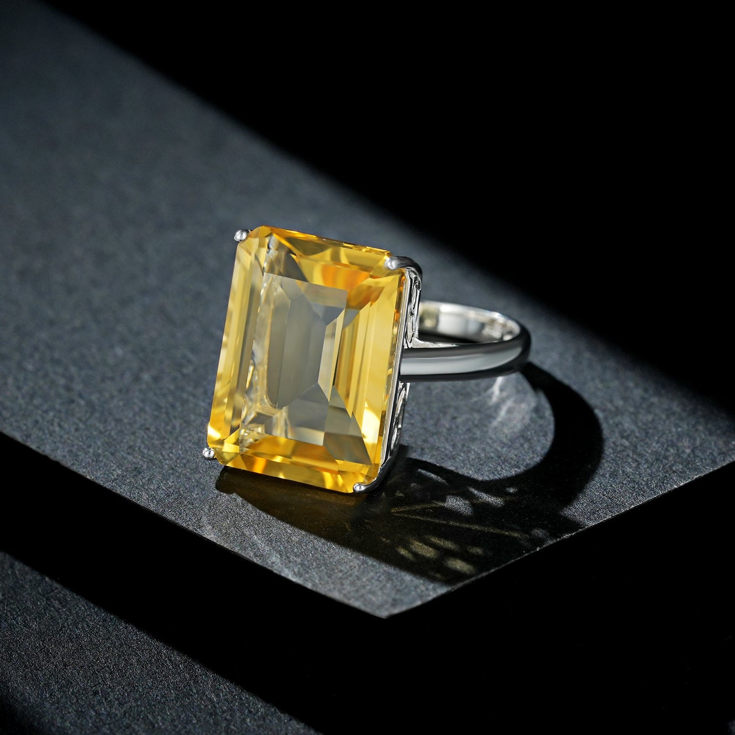 Natural Topaz Ring S925 Sterling Silver Gemstone Inlaid With High - grade Light Luxury - 4 - CJ