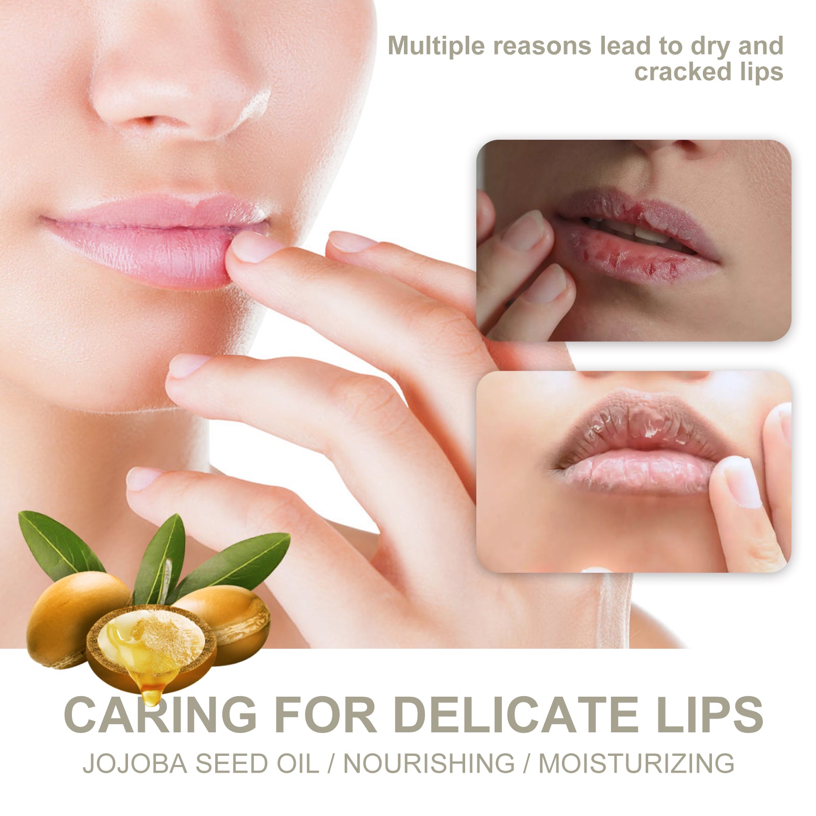 Hoygi Lip Balm, Fade Lip Lines Anti Cracking And Peeling Hydrating Plentiful Water Embellish Lip Care - 5 - CJ