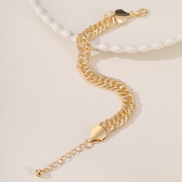 An Elegant And High - end Middle Eastern Ramadan Style Metal Engraved Double Woven Dense Chain For Women's Popular Vacation Style Foot Chain - 5 - CJ