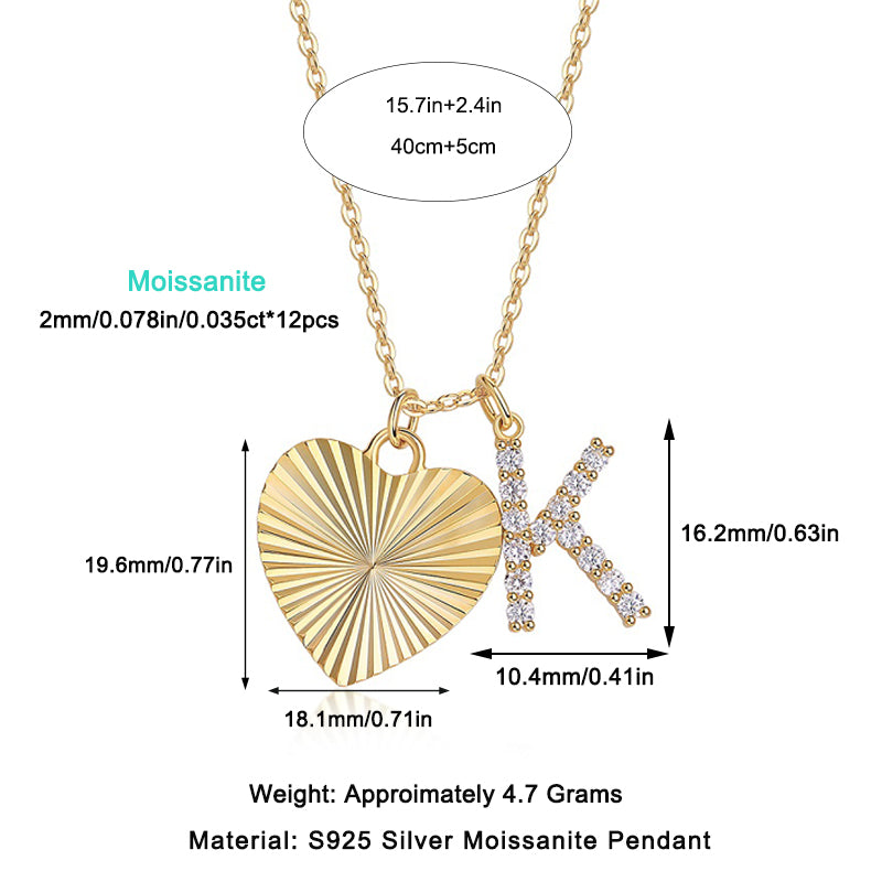 1Heart Of Hearts Luxurious Fashion Diamond Pendant Necklace Set With Mosan Diamond Silver Ornaments Prohibit TikTok sales - 5 - CJ