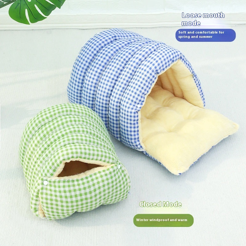 Four Seasons Universal Removable Washable House Closed Cat Kennel Enclosed Cat Nest Sleeping Bag With Plus Space - 0 - CJ
