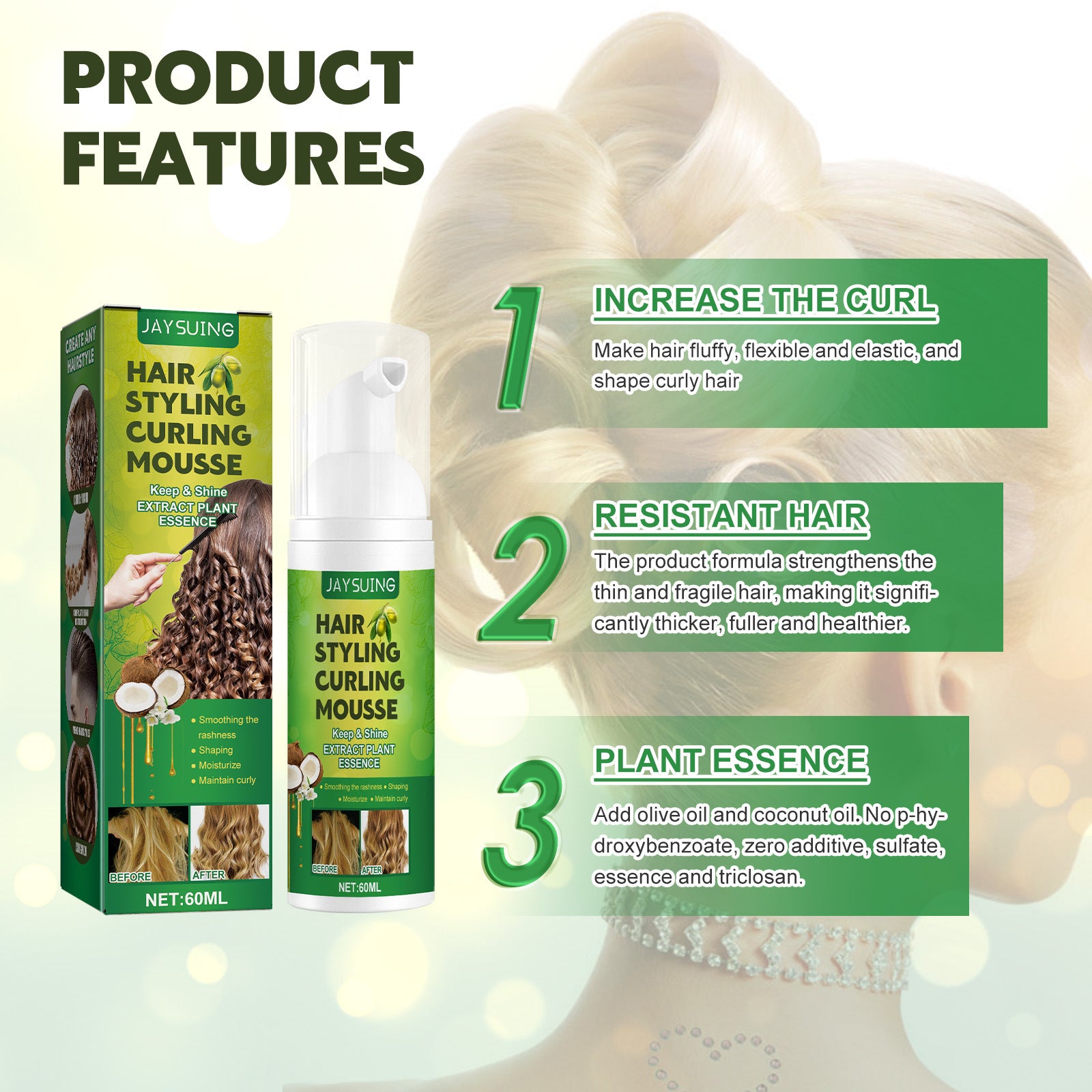 EELHOE Rosemary Hair Treatment Oil Scalp Cleansing Conditioning Volumizing Smoothing Repair Dry Frizzy Hair Conditioning Hair Treatment Oil - 5 - CJ