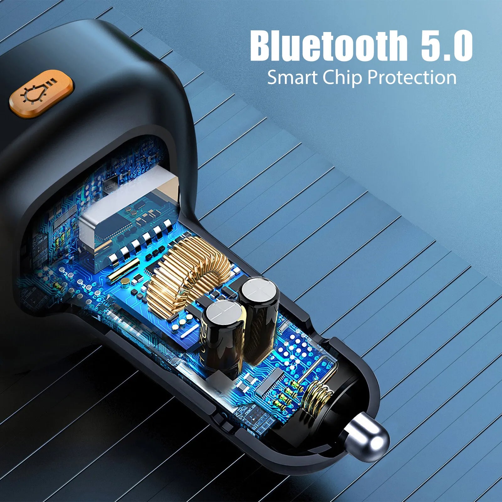 Bluetooth 5.0 Car Wireless FM Transmitter Adapter USB PD Charger AUX Hands - Free Noise Reduction Audio Receiver Car Kit Handsfree Dual - 5 - CJ
