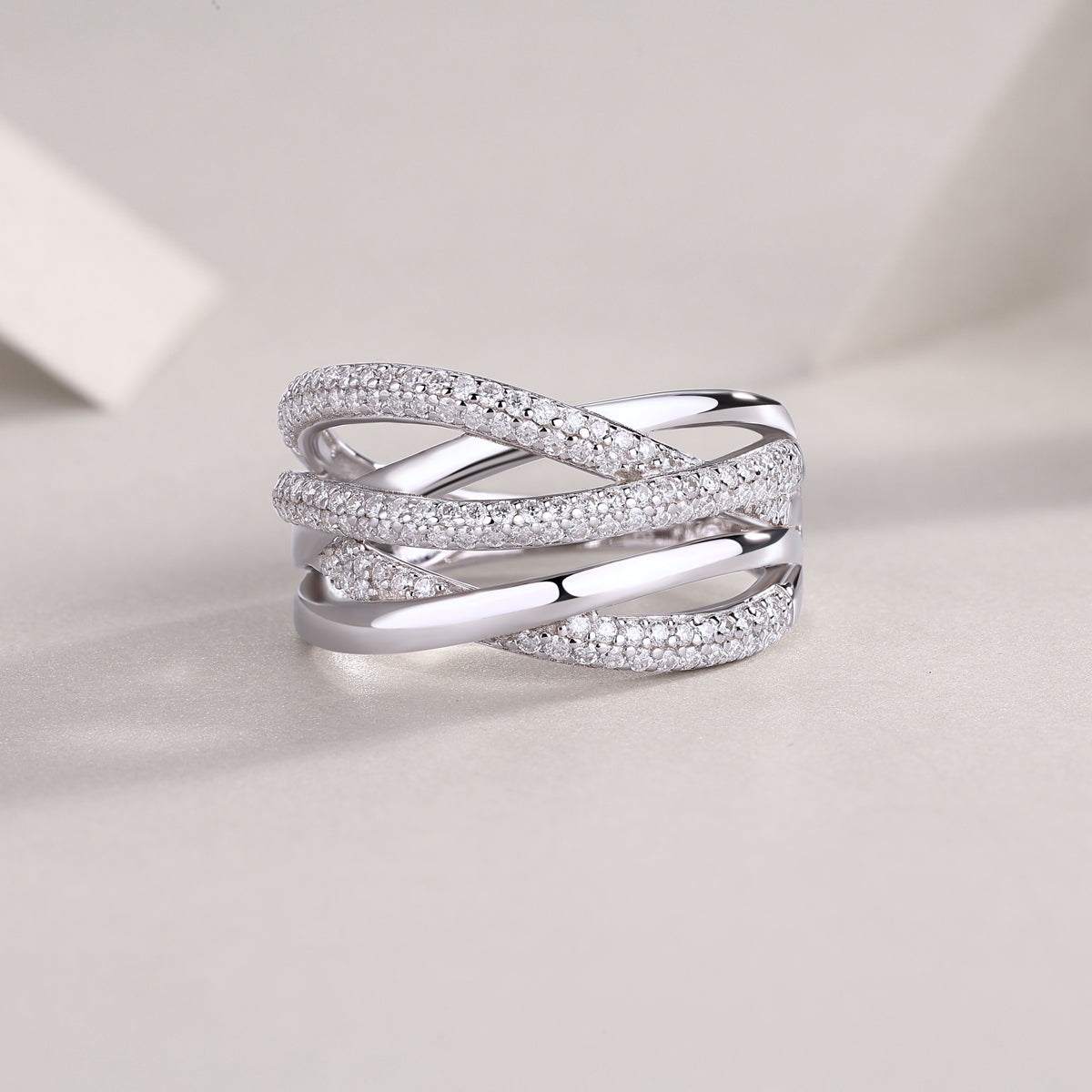 1Brilliant Interweaving - A Fashionable And Luxurious Jewelry Accessory Set With Moissanite S925 Sterling Silver And Platinum - plated Diamond Prohibit TikTok sales - 5 - CJ