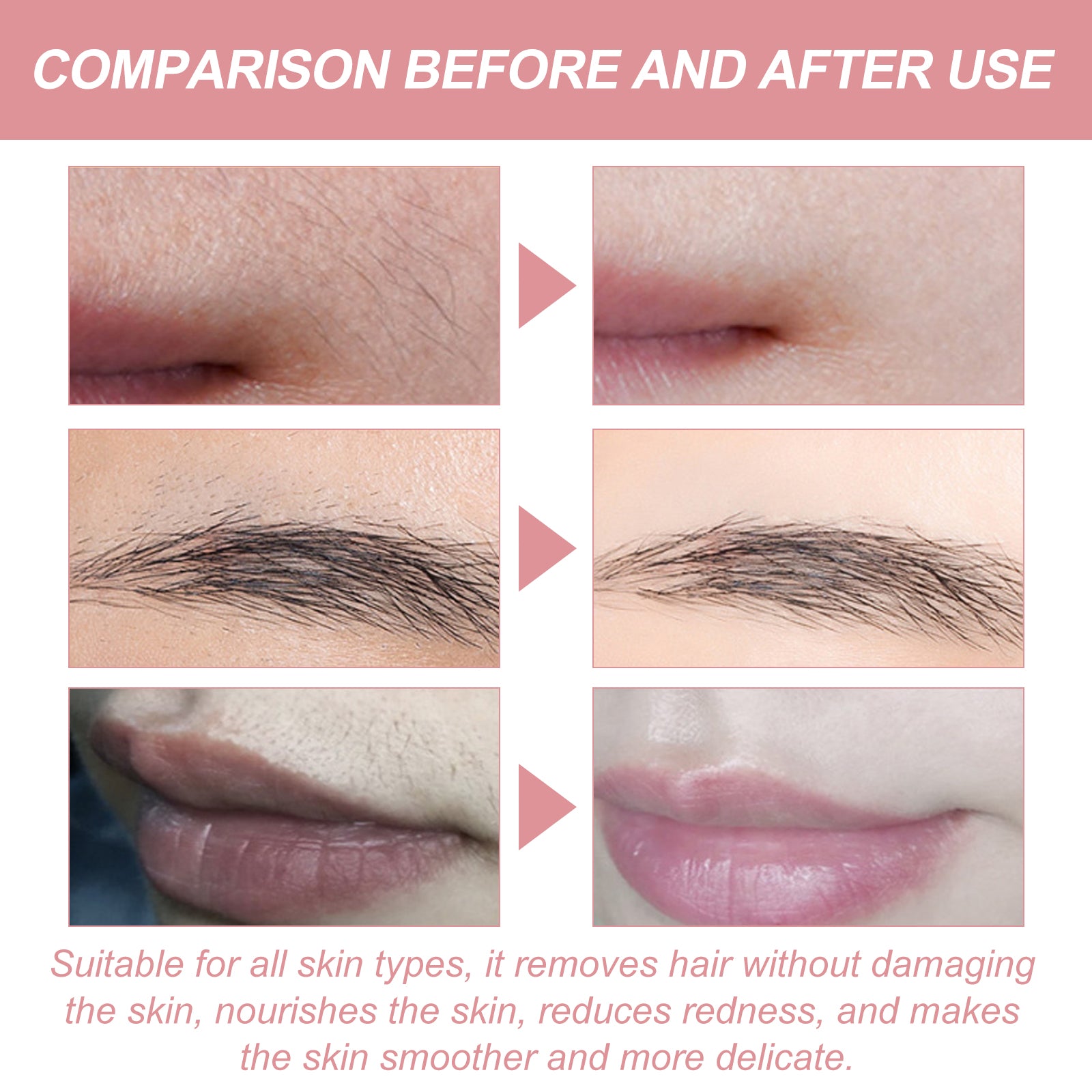 Ouhoe Peach Hair Removal Cream Gentle Non - Irritant Cleaning Ladies Facial Lip Hair Quick Hair Removal Cream - 5 - CJ