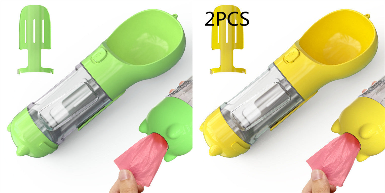 Pet Water Bottle Feeder Bowl Garbage Bag Storage Portable Pet Outdoor Travel 3 In 1 Dog Water Bottle - 0 - CJ