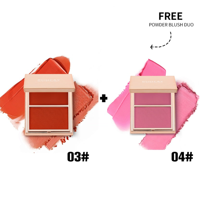 PHOFAY Double - Take Cream & Powder Blush Duo - 4 - CJ - 1PCS - Set - CJCZ204749105EV