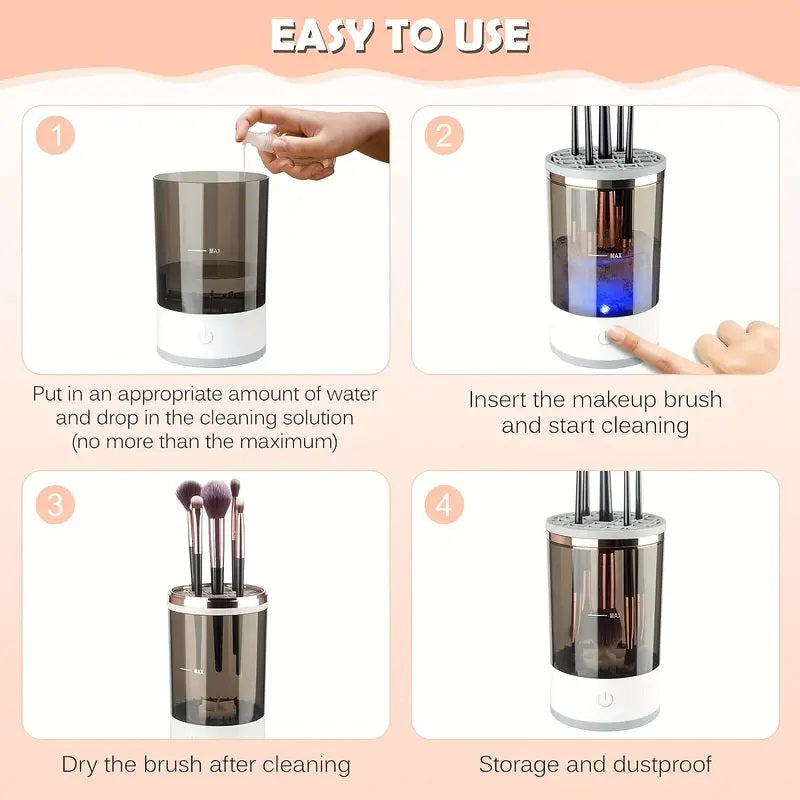 Makeup Brush Cleaner Automatic Rotating Makeup Brush Cleaner USB Portable Electric Cosmetic Makeup Brush Rotary Washing Machine - 5 - CJ