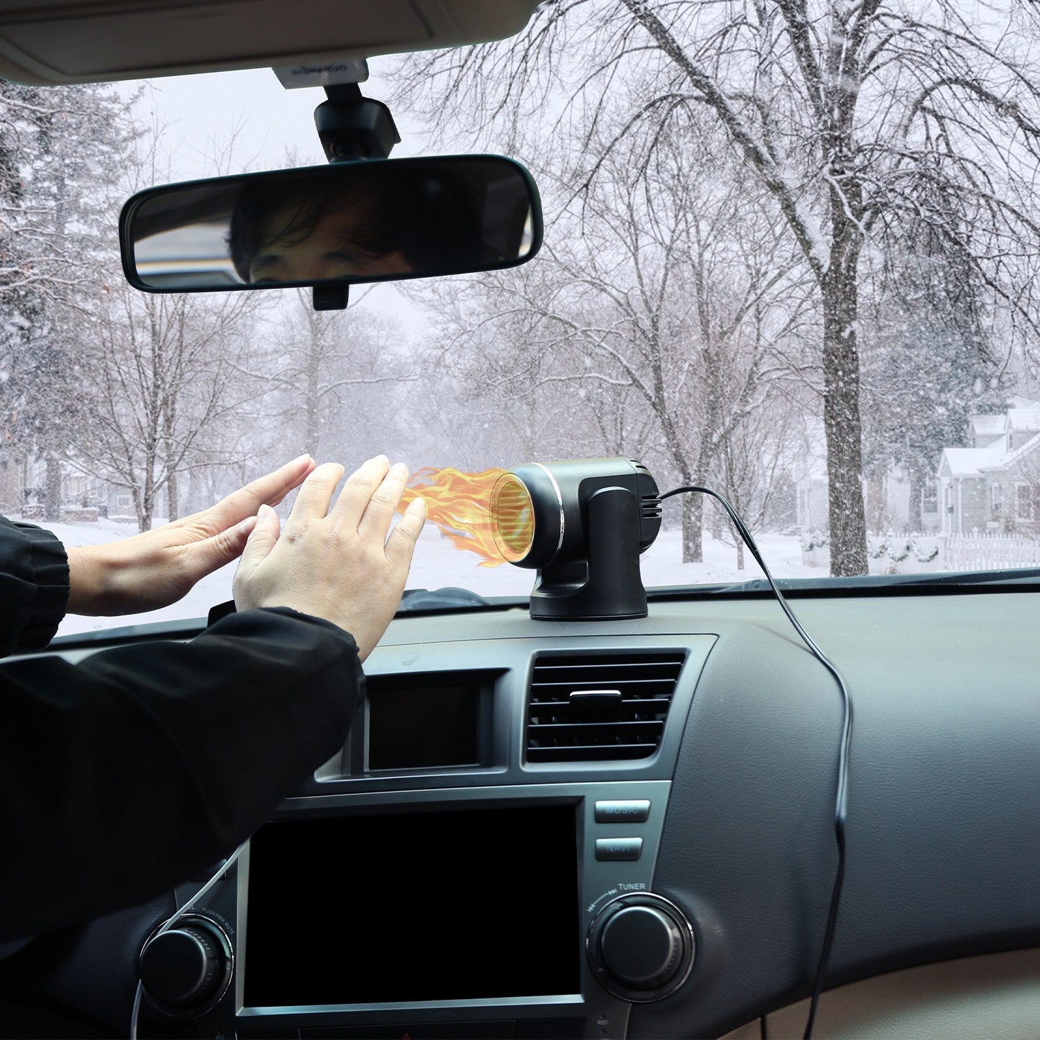 24V 160W Or 12V 120W Portable Car Heater 2 In 1 Heating Cooling Fan Rotatable Demister Defroster With 4.92ft Cord - 5.0 - CJ