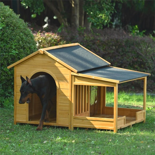 Large Wooden Dog House With Porch - 5 - CJ