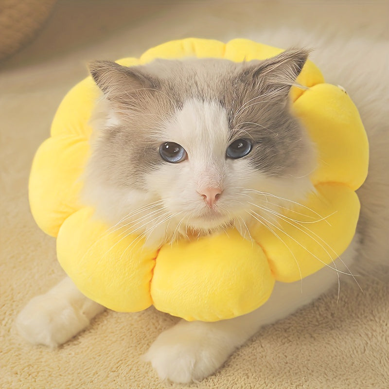 Cat Small Dog Recovery Collar, Cute Sunflower Neck Cone After Surgery, Adjustable Pet E Collar, Wound Healing Protective Cone Surgery Recovery Elizabethan Collars For Small Pets - 5 - CJ