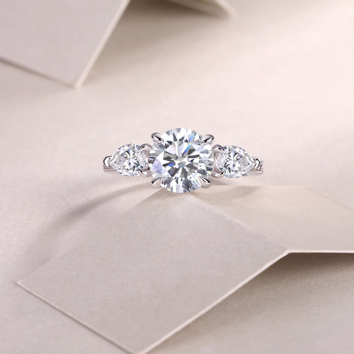 1Large Diamond Ring Luxury Fashion Set Moissanite Silver Ring Prohibit Tk Sales - 5 - CJ