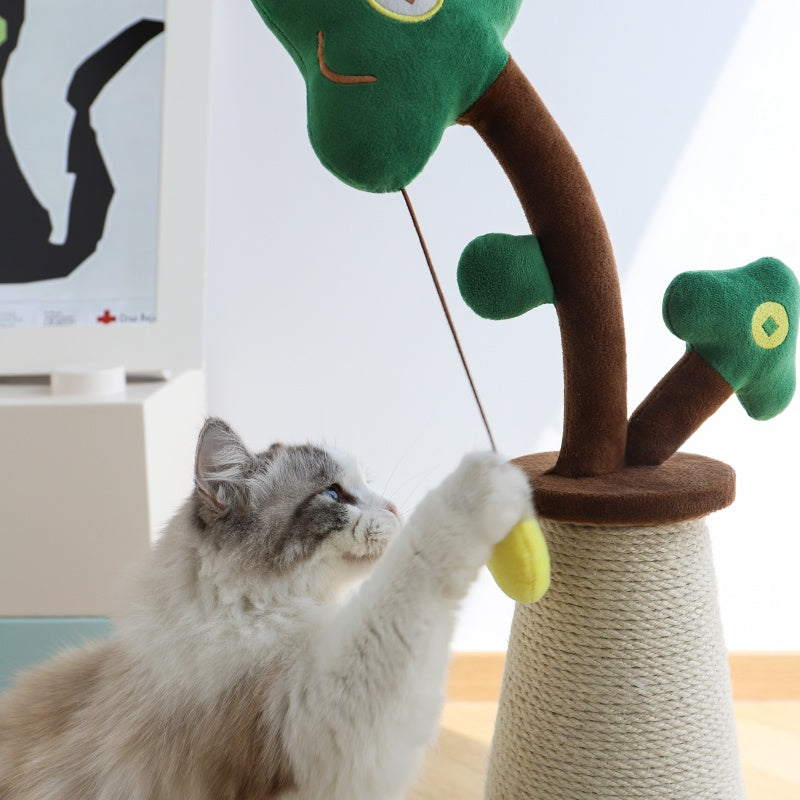 Vertical Money Tree Cat Scratching Pole, Sisal Wear - Resistant Cat Scratching Column, Interactive Ball Track Spring Ball Cat Toy, Durable And Cute Sisal Cat Scratching Pole - 5 - CJ