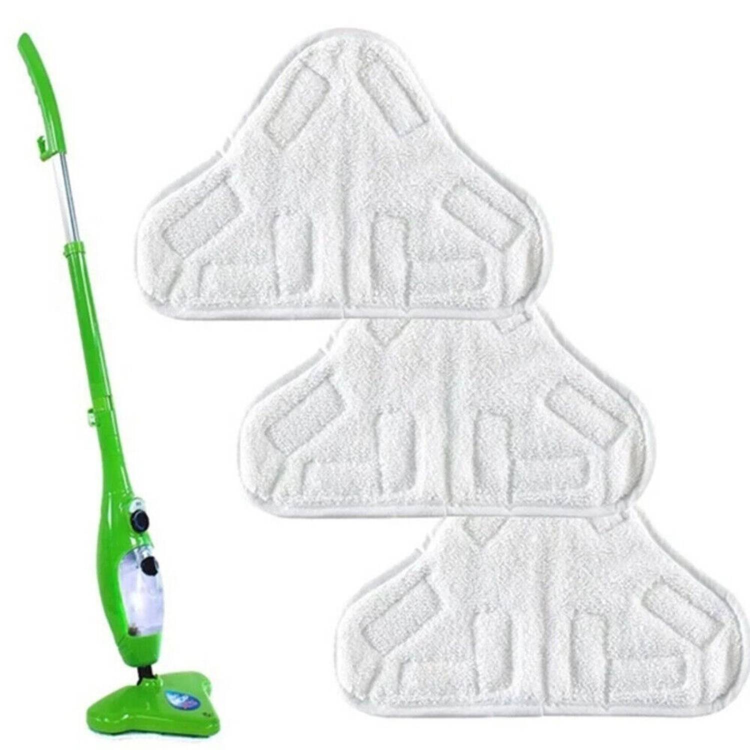 5PCS Stick On White Washable Cleaning Pads Microfiber For X5 Steam Mop H2O - 5.0 - CJ