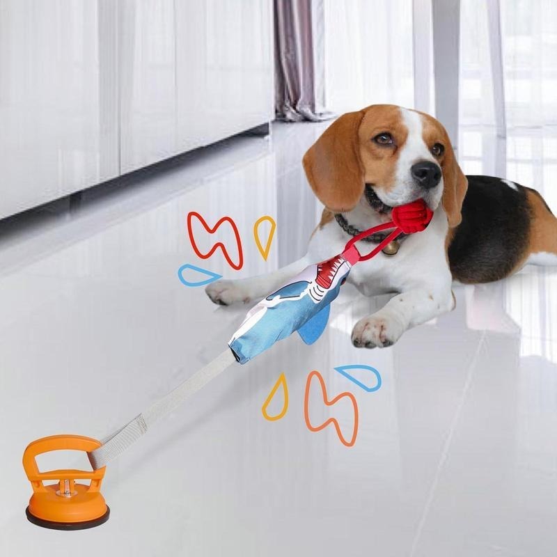 PROKEl Shark Shaped Pet Toy, Interactive TwineToy Ball Dog Toy With Suction Cup, Pet Chew ToyFor Dogs & Cats Funny Dogtoys Squeaky Toys Dogtraining Rope Toy - 5 - CJ