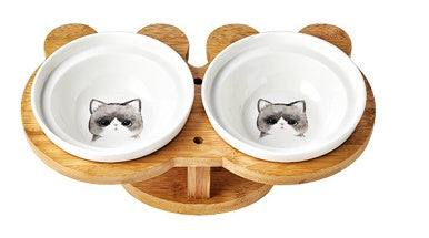 Ceramic Pet Products Cat Bowl - 0 - CJ - Grey Cat - CJMY174329201AZ