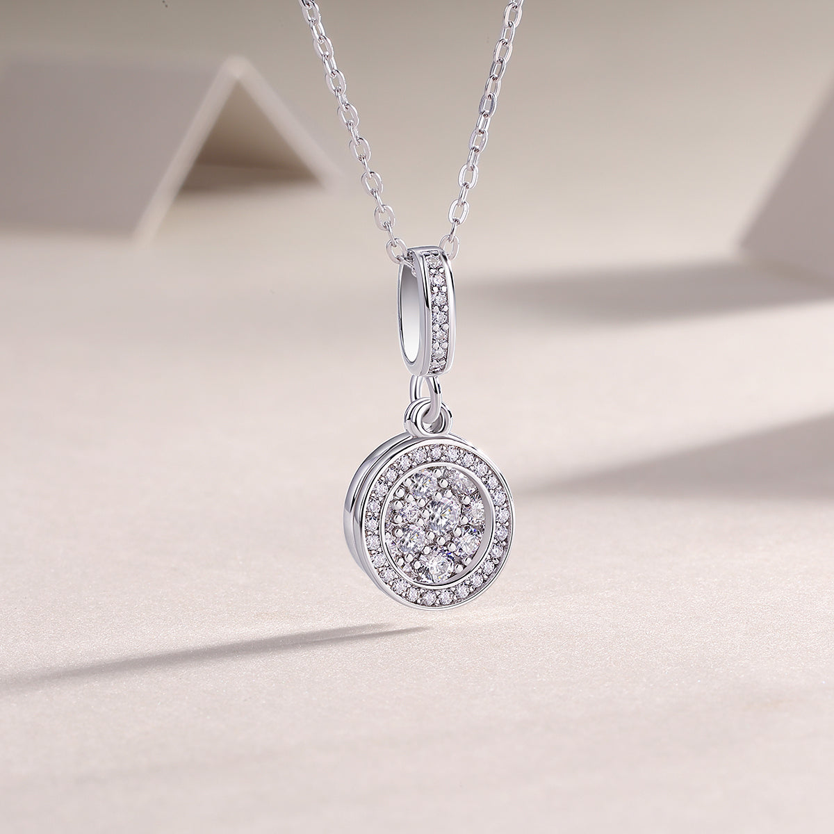 1Double Ring Combination - A Fashionable And Luxurious Diamond Jewelry Piece Set With Moissanite S925 Sterling Silver And Platinum - plated Pendant Prohibit TikTok sales - 5 - cj