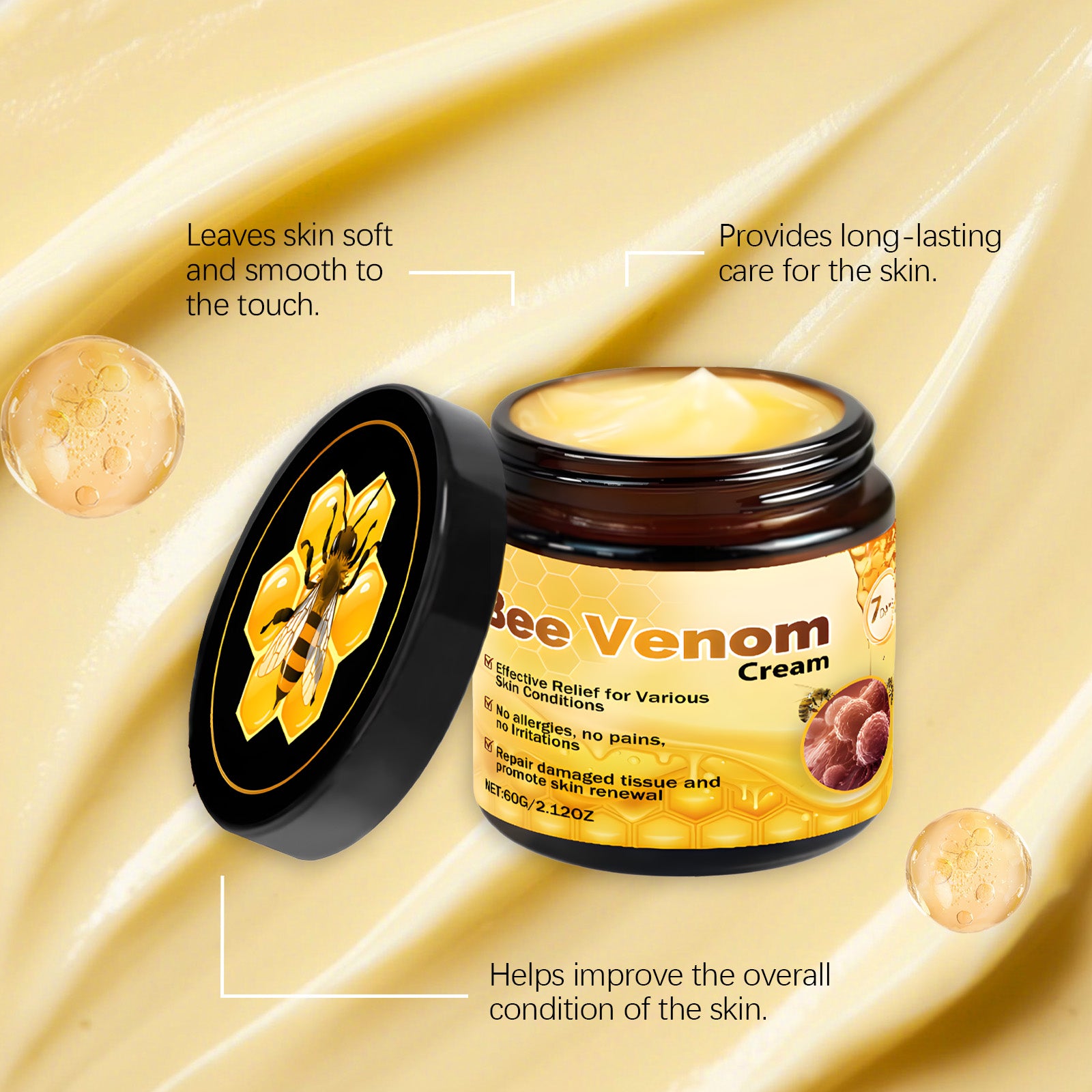 AMZ Bee Venom Skin Care Cream Is Gentle, Moisturizing, Hydrating, Smooth And Delicate. It Is Suitable For Daily External Application And Skin Care - 5 - CJ