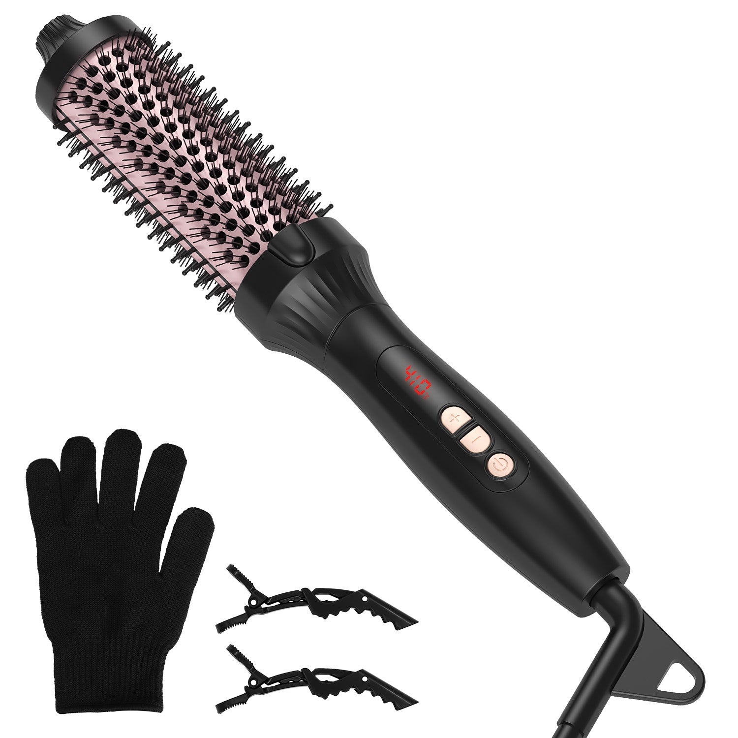 1Pc 3 In 1 Thermal Brush Hair Curler Brush Hair Curler Straightener With 10 Heating Levels 30S Fast Heating Fit For All Hair Types For Home Travel - 5 - CJ