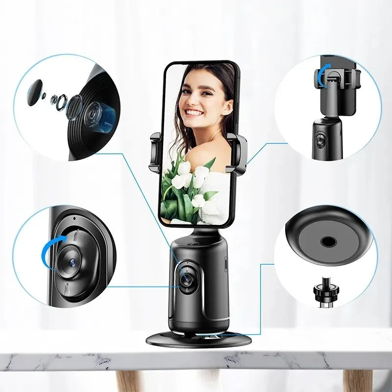 360 Auto Face Tracking Gimbal AI Smart Gimbal Face Tracking Auto Phone Holder For Smartphone Video Vlog Live Stabilizer Tripod - 4 - CJ