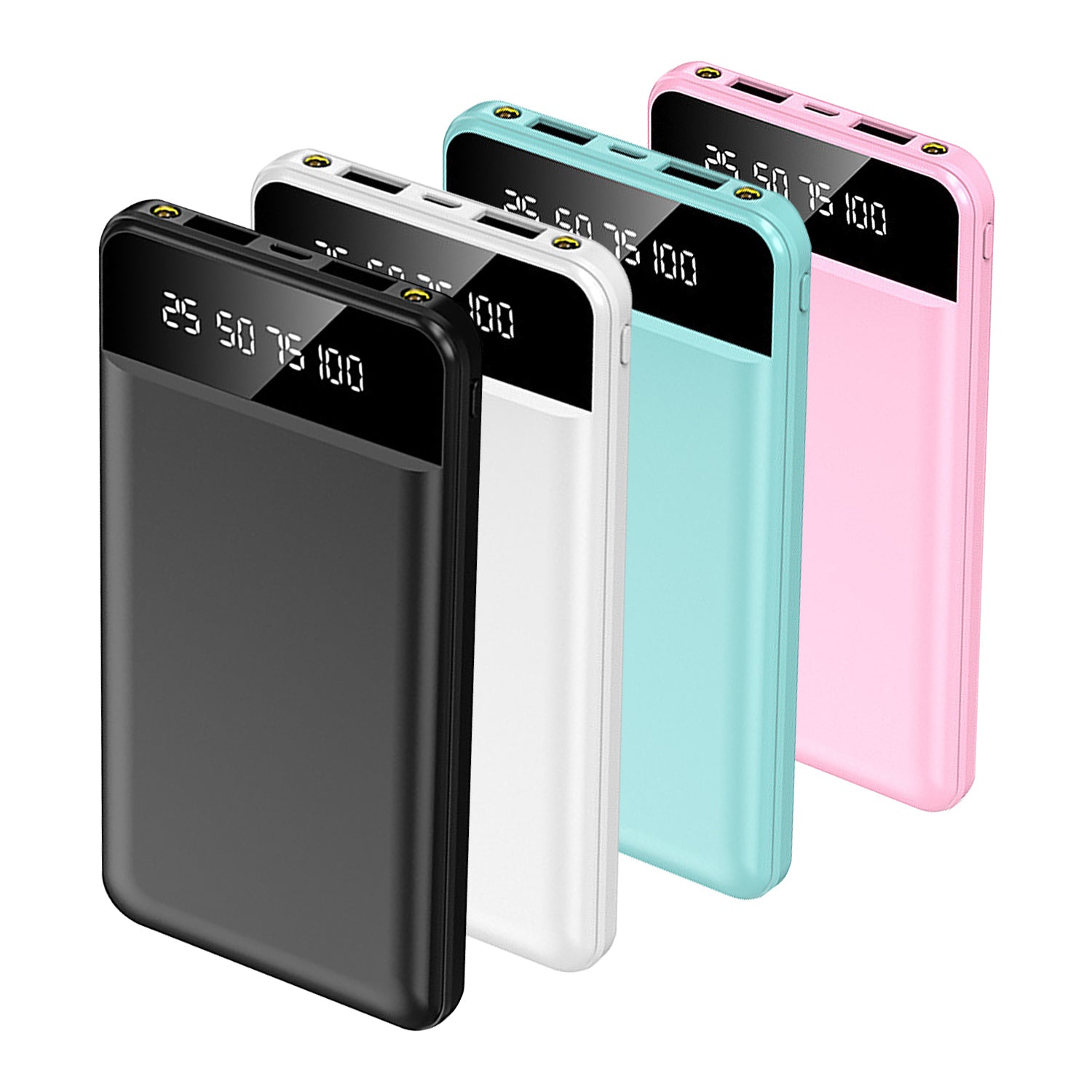 1Pc 10000mAh Power Bank Portable Ultra Slim Charger External Battery Pack With 2 USB Output Ports Charging Cable LED Flashlight Compatible With IOSPhone 15 And More - 5 - CJ