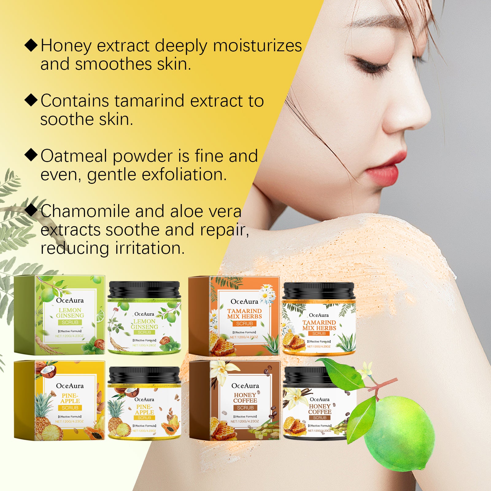 OceAura Body Scrub Moisturizes Gently, Cleanses, Hydrates And Hydrates All Over Skin Exfoliating Scrub - 5 - CJ