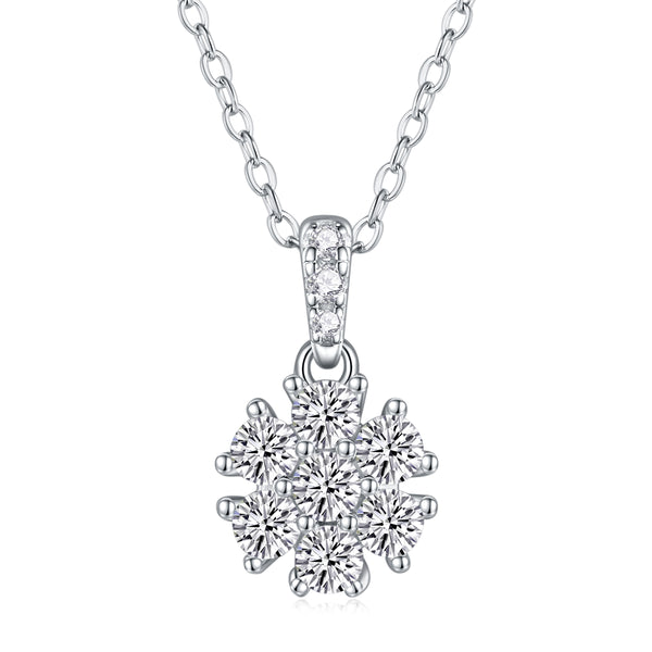 1Snowflake Dance - A Fashionable And Luxurious Diamond Jewelry Pendant Set With Moissanite S925 Sterling Silver And Platinum Plating Prohibit TikTok sales - 5 - cj