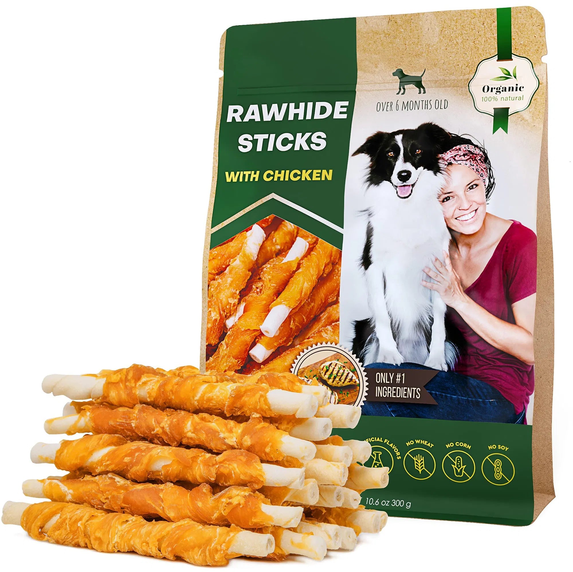 Dog Sticks Wrapped With Chicken & Pet Natural Chew Treats Grain Free Organic Meat & Human Grade Dried Snacks In Bulk For Training Small & Large Dogs - 5 - CJ