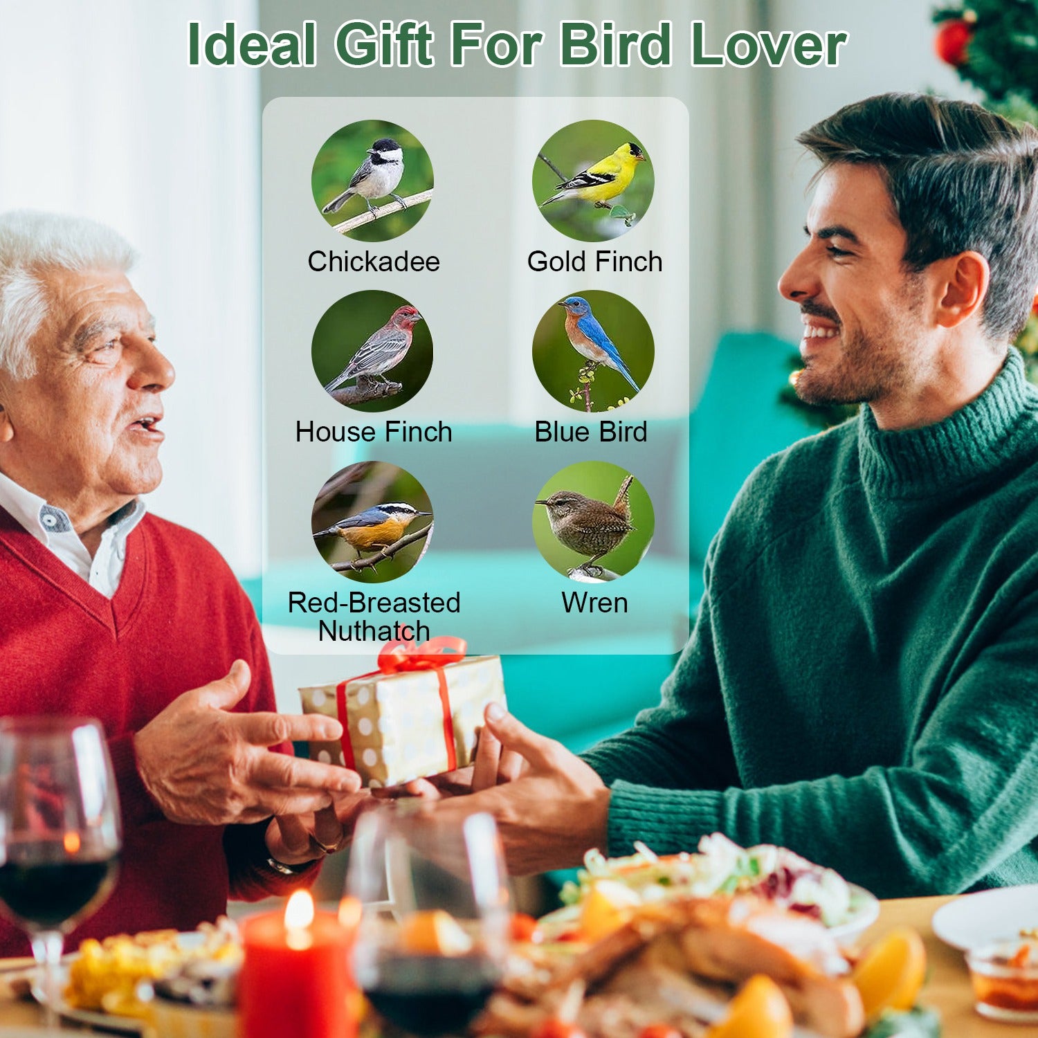 1Pc Outdoor Wild Bird Feeder Squirrel - Proof Chew - Proof Metal Hanging Seed Feeder With 4 Feeding Port For Small Songbirds - 5 - CJ