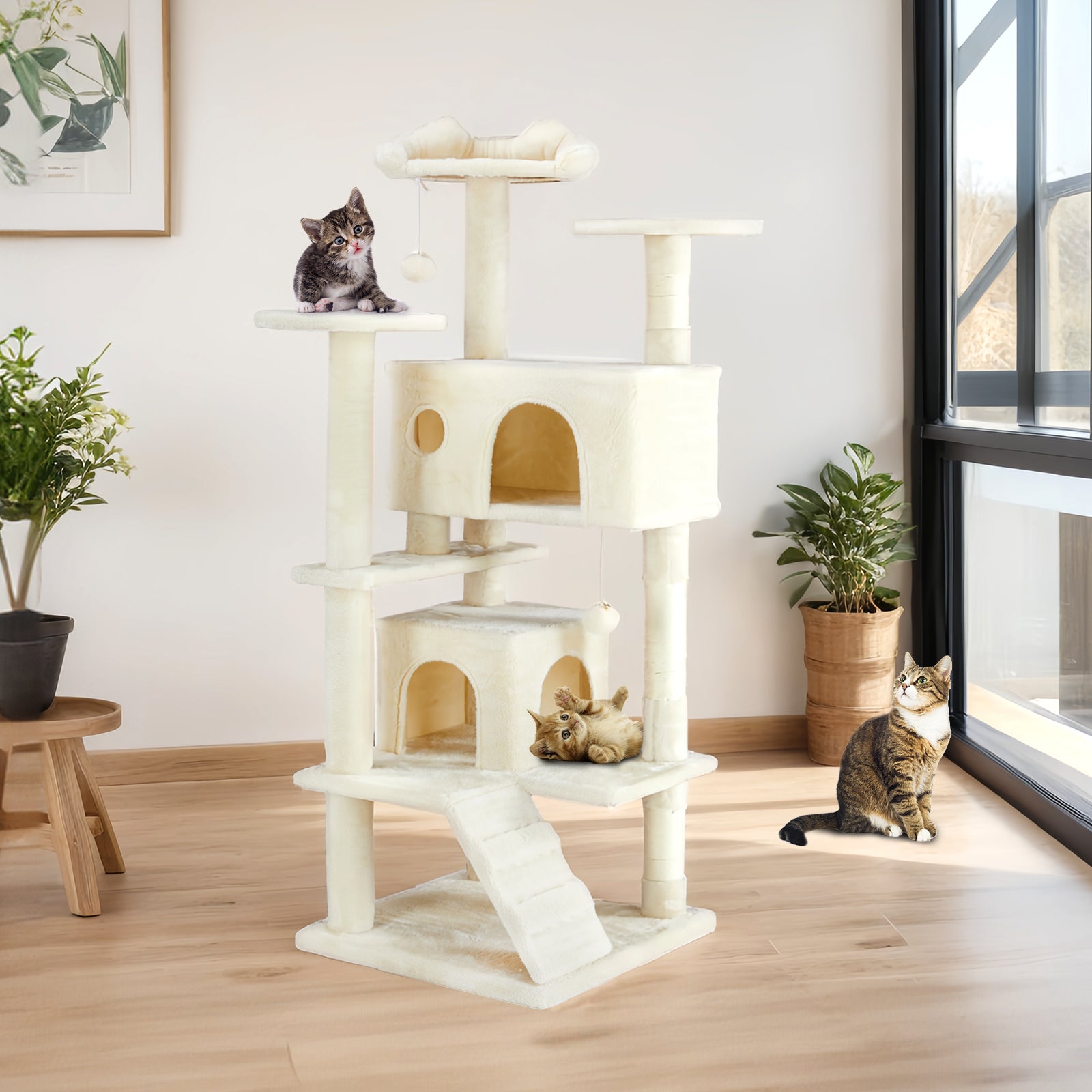 Multi Functional Cat Treehouse Cat Climbing Frame - 5 - CJ