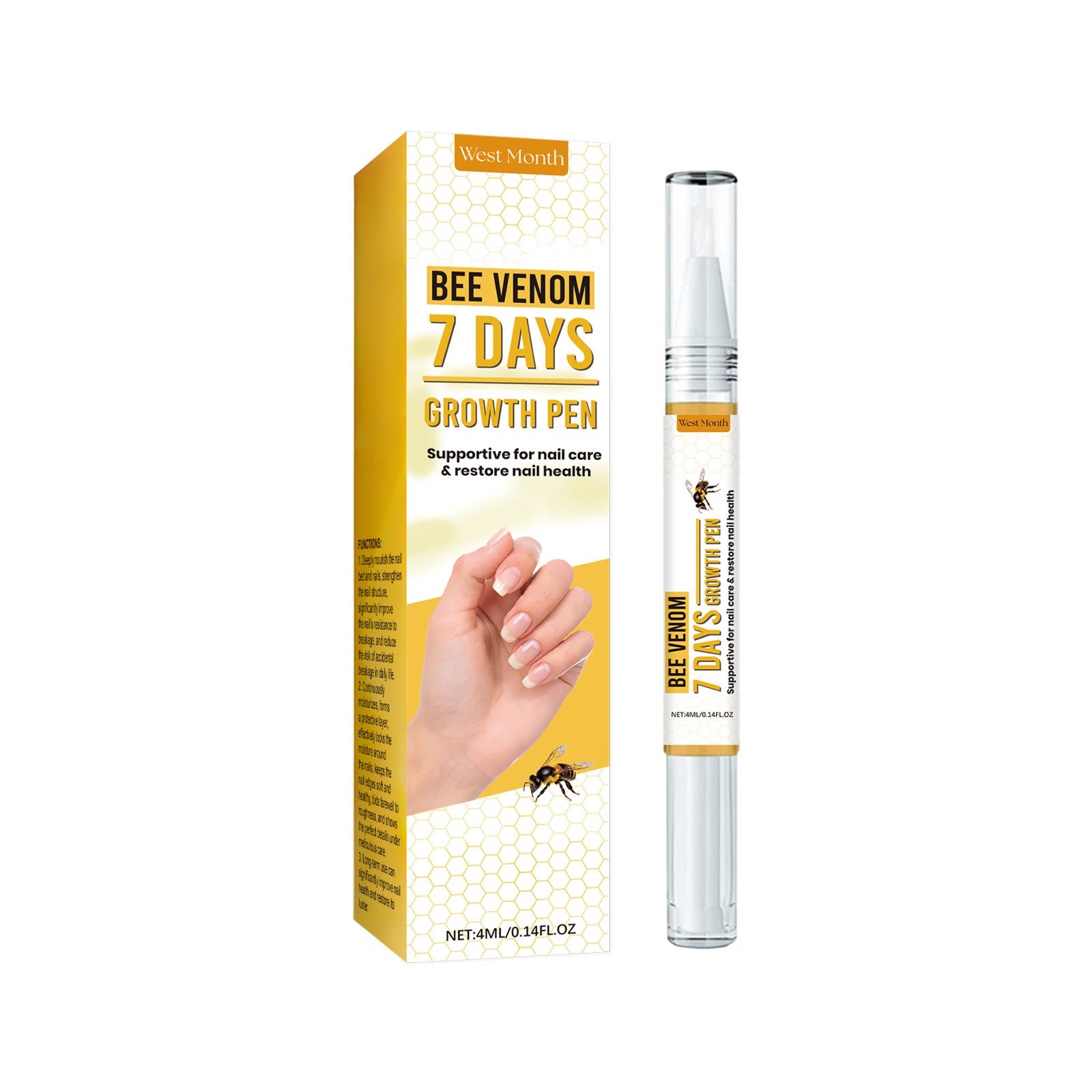 West&Month Nail Repair Solution, Hand And Foot Nail Cleaning Care Gentle Moisturizing And Moisturizing Nail Repair Solution - 5 - CJ