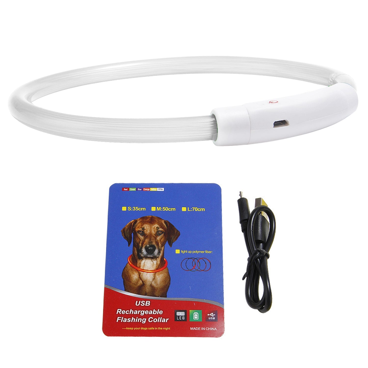 1Pc USB Rechargeable LED Dog Collar Multi Color Lighting Dog Safety Collar Cuttable Length Glow Dog Collar For Small Medium Large Dog Night Walking - 5 - CJ