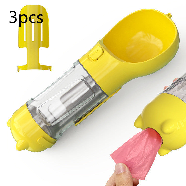Pet Water Bottle Feeder Bowl Garbage Bag Storage Portable Pet Outdoor Travel 3 In 1 Dog Water Bottle - 0 - CJ