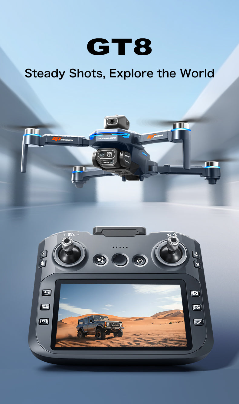 GT8 Brushless Motor Drone With 6K HD Camera & 5G FPV Transmission Free RC Quadcopter, Obstacle Avoidance, Altitude Hold One - Key Return To Foldable For Aerial Photography - 5 - CJ
