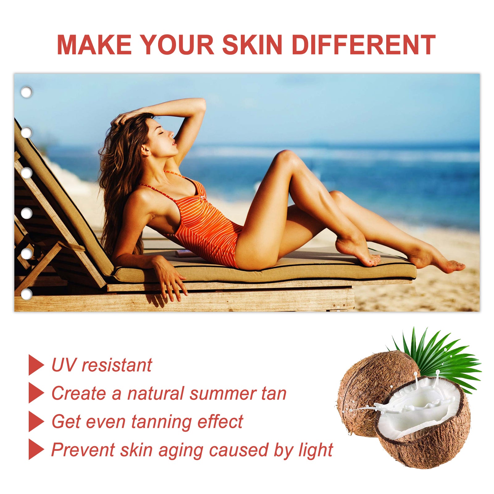 OceAura Tanning Mousse, Summer Outdoor Seaside Help Sun Moisturizing Skin Natural Fashion Wheat Color - 5 - CJ