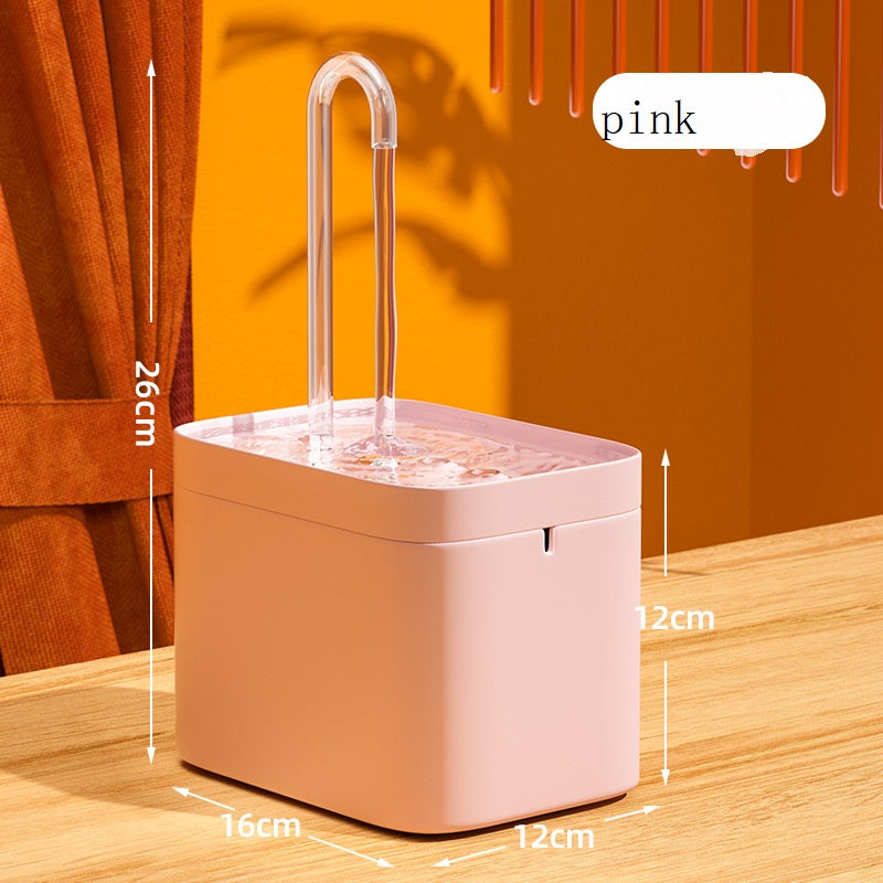 Automatic Cat Water Fountain Auto Filter USB Electric Mute Cat Drinker Bowl 1.5L Recirculate Filtring Drinker For Cats Pet Water Dispenser - 4 - CJ - Pink - USB with protect - CJMY162507640NM