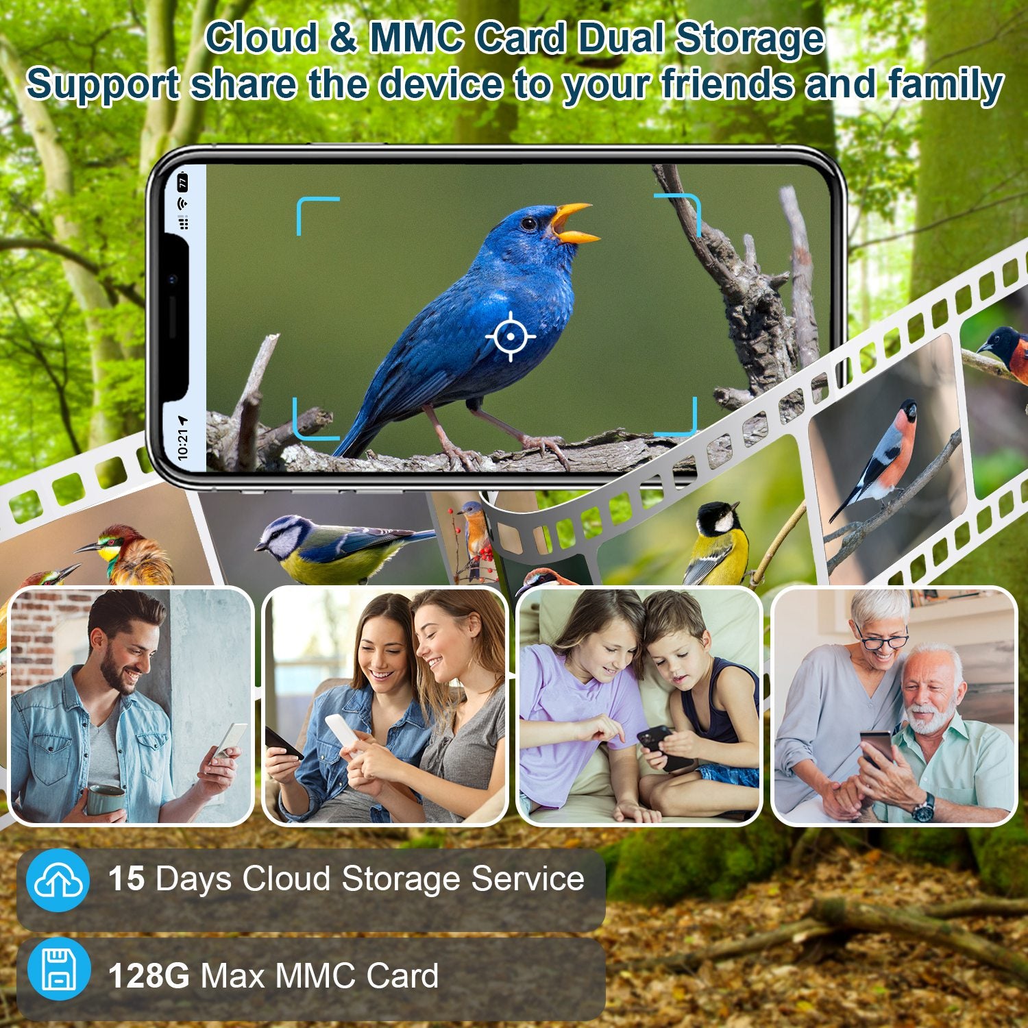 Smart Bird Feeder With Solar Powered Camera 1080P HD AI Identify PIR Motion Auto Capture Video Cloud Card Storage WiFi Connection App Control IP65 Waterproof - 5 - CJ
