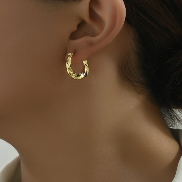 A Pair Of Light Luxury And Gorgeous Temperament, Versatile And Set With Zircon Copper Earrings, Metallic Copper Material Gift - 5 - CJ