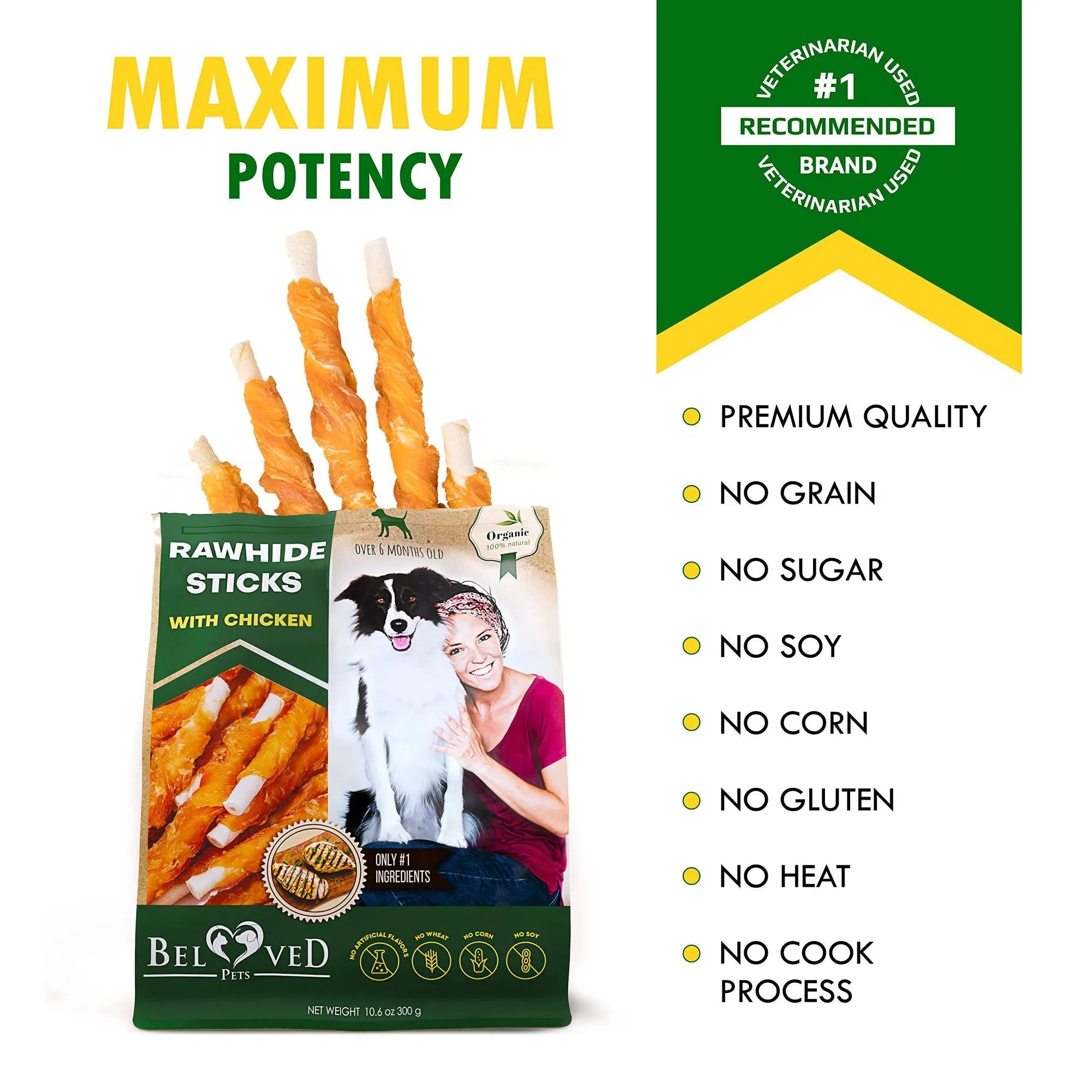 Dog Sticks Wrapped With Chicken & Pet Natural Chew Treats Grain Free Organic Meat & Human Grade Dried Snacks In Bulk For Training Small & Large Dogs - 5 - CJ