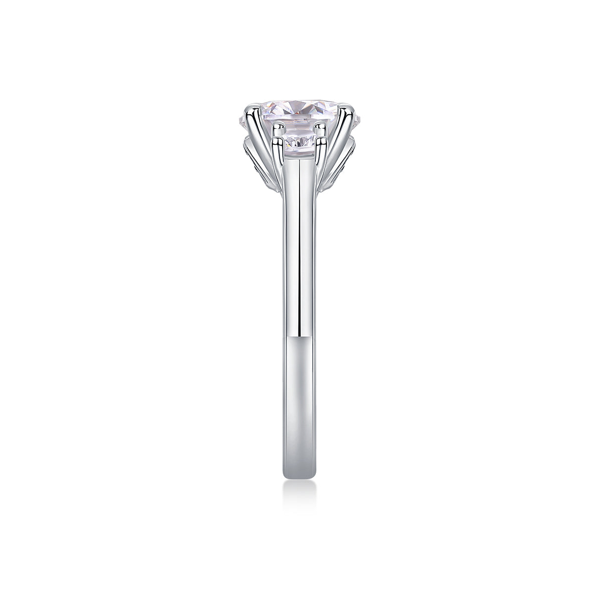 1Large Diamond Ring Luxury Fashion Set Moissanite Silver Ring Prohibit TikTok sales - 5 - CJ