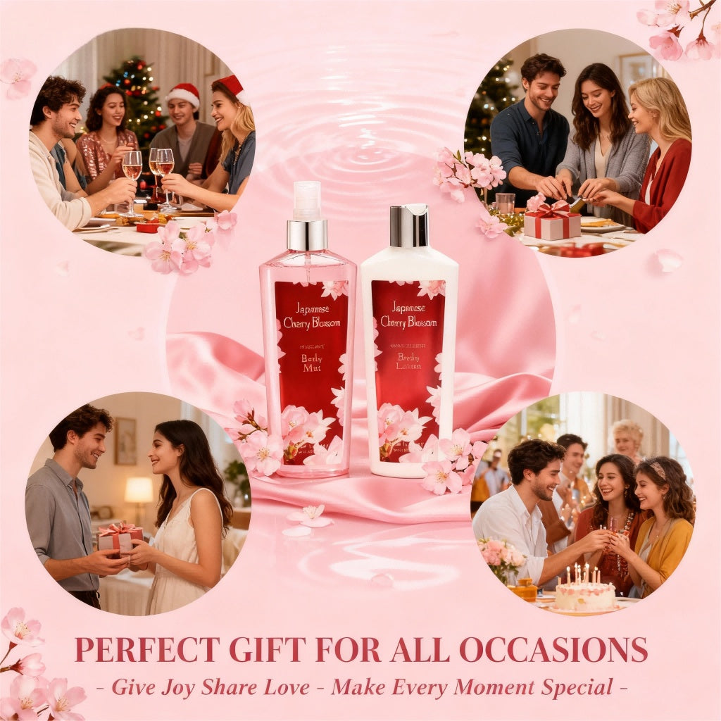 8floz,2 - Festival Body Lotion And Spray Set, With A Captivating Cherry Blossom Scent,A Fresh, Sweet, And Elegant Fragrance,The Perfect Holiday Gift For Everyday Use, A Gift Box,And A Holiday, Moth - 5 - CJ