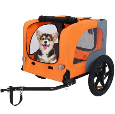 Utdoor Heavy Duty Collapsible Pet Bike Trailer With 16 - Inch All Terrain Wheels & Universal Hitch Foldable Dog Cargo Carrier Cart For Bicycles - 5 - CJ
