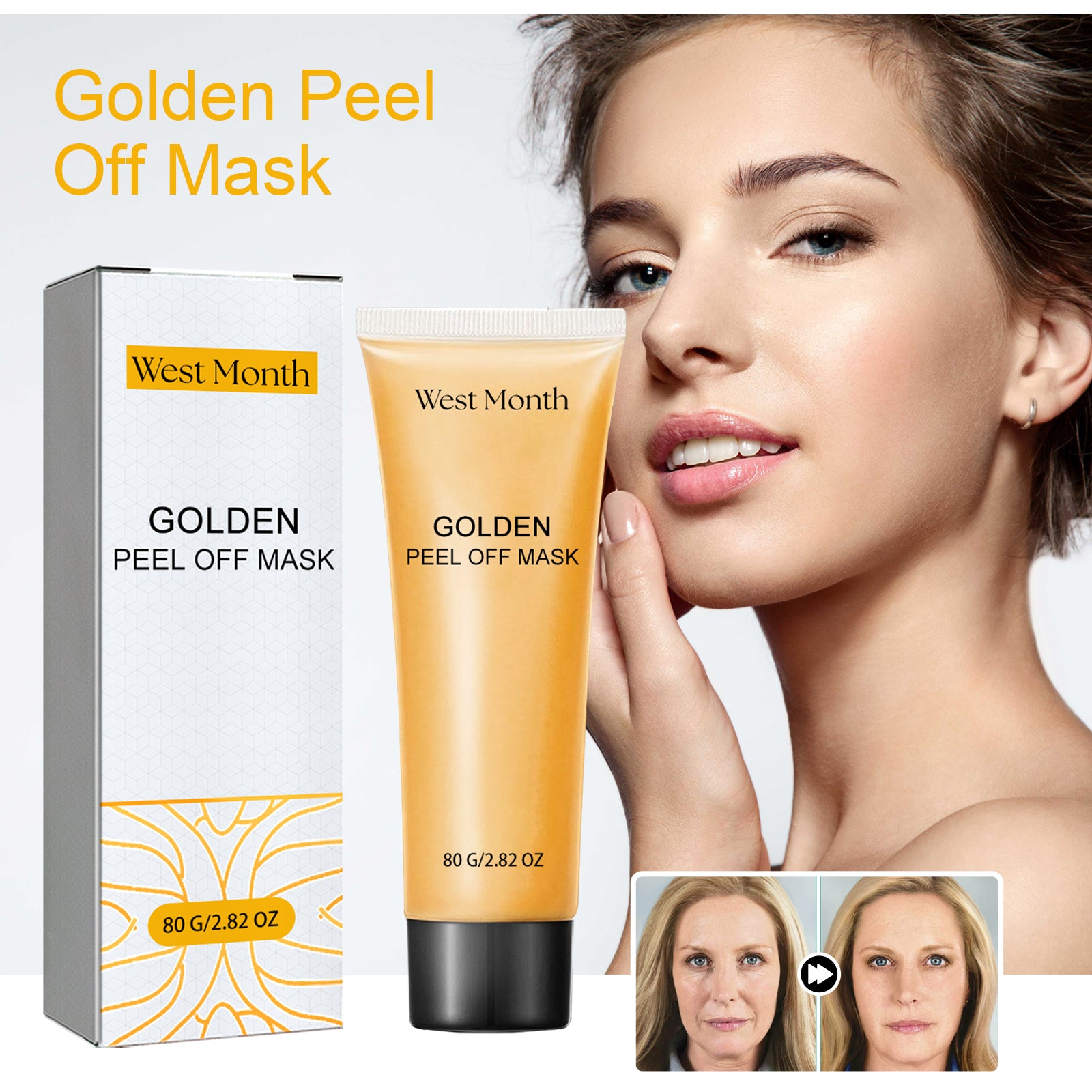 West Month Gold Peel Mask Clean Skin Exfoliating Repair Dull Fade Fine Lines Tender Mask - 5 - CJ