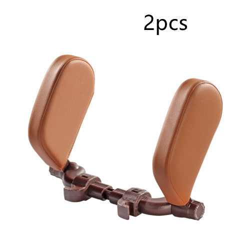 Car headrest pillow Sleep Adjustable Side Car Soft Travel Seat Headrest Auto Leather Support Neck Pillow Cushion car accessories - 0 - CJ - Brown Leather 2pcs - CJQCQCQC00615 - Brown Leather 2pcs