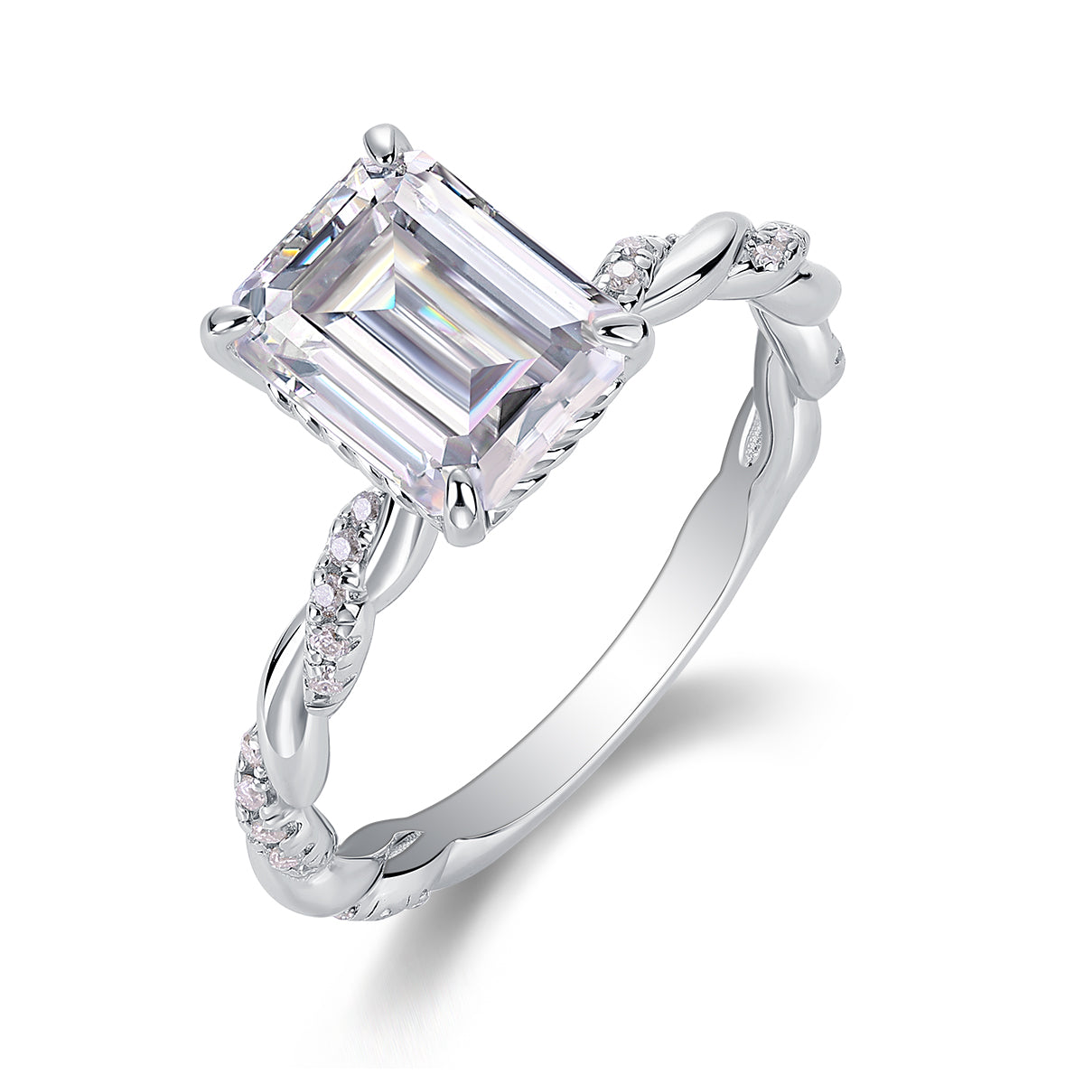 1Chasing Light - A Fashionable Diamond Jewelry Piece Set With Moissanite S925 Sterling Silver And Platinum - plated Diamond Ring Prohibit TikTok sales - 5 - CJ