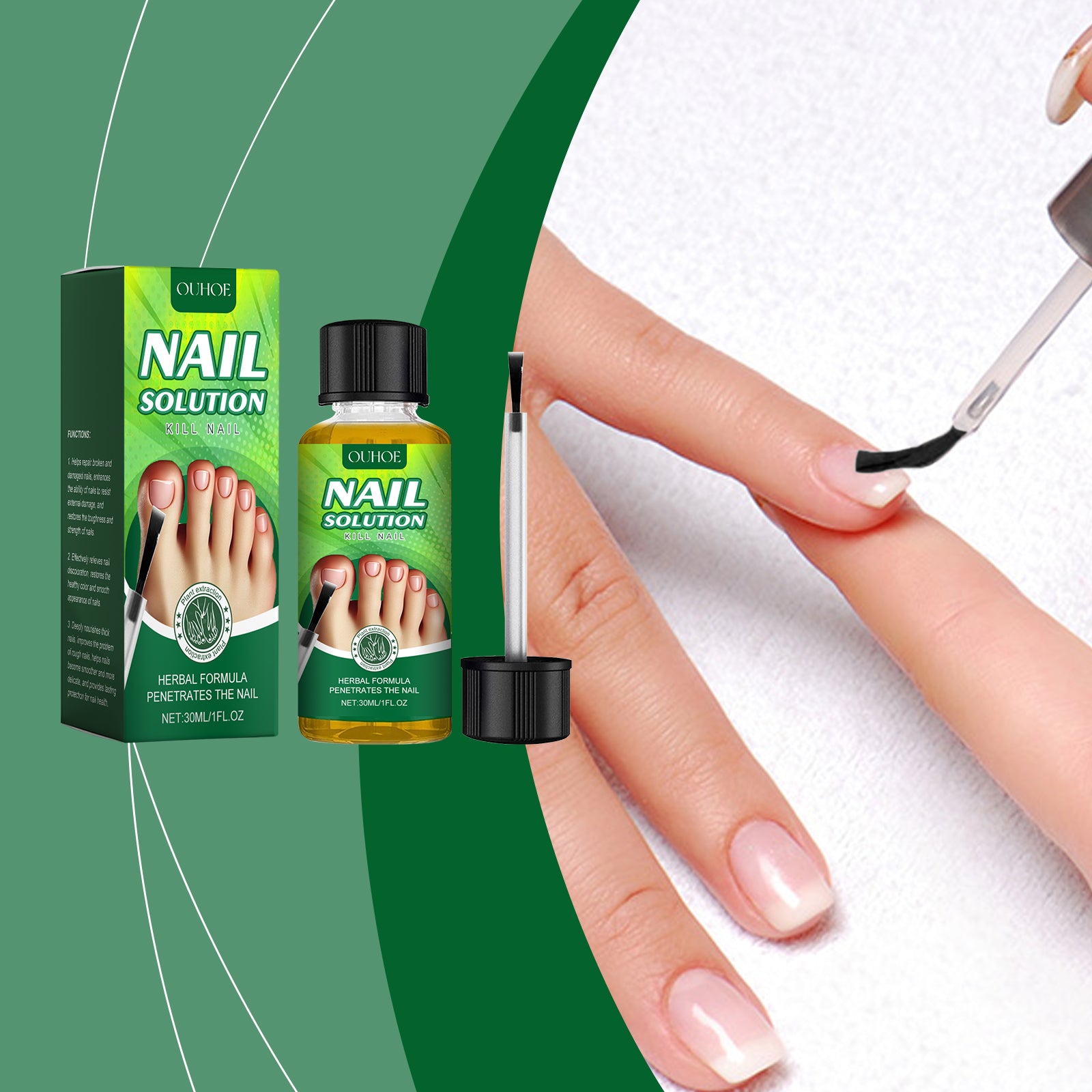 OUHOE Nail Care Solution, Gentle Repair, Clean, Nourish, Shine And Relieve Uncomfortable Nail Care Solution - 5 - CJ